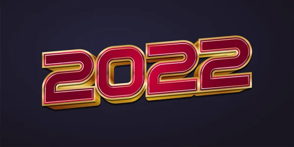 Новим Роком 2022 Banner Або Poster Design Червоними Золотими Числами — стоковий вектор