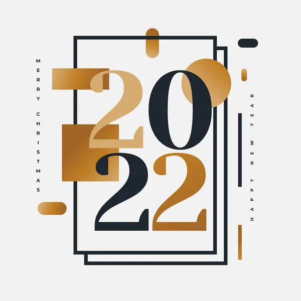 Gelukkig Nieuwjaar 2022 Banner Poster Design Met Elegante Minimalistische Stijl — Stockvector