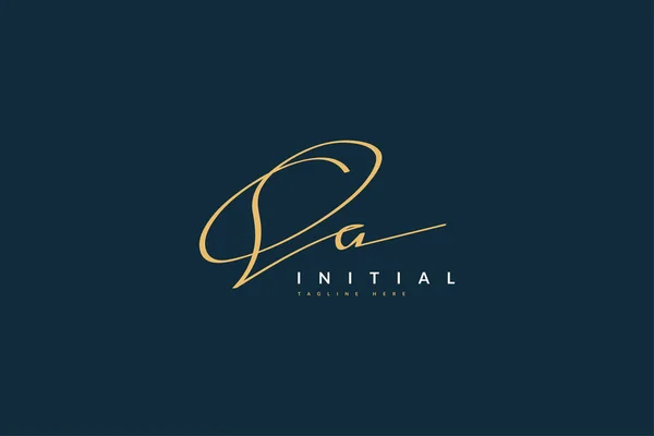 Elegant Initial Och Logotyp Design Med Minimalt Handstil Signatur Logotyp — Stock vektor