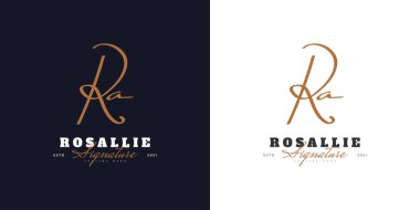 El yazısı stili ile baş harfleri RA Logo Tasarımı. RA İmza Logosu veya Düğün, Moda, Mücevher, Butik, Botanik, Çiçek ve İş Kimliği Sembolü