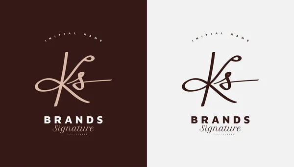 Initial Logo Design Elegant Handwriting Style Signature Logo Symbol Business — ストックベクタ