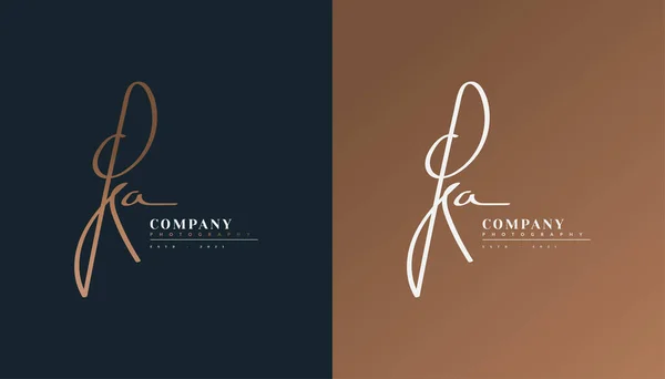 Initial Logo Design Elegant Handwriting Style Signature Logo Symbol Business — Stock Vector