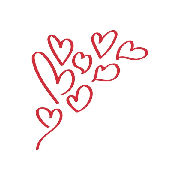 Cute Red Heart Ilustracja Izolowane Białym Tle Walentynki Tle Tapety — Wektor stockowy