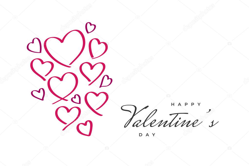 Red Heart Illustration with Happy Valentine's Day Lettering Isolated on White Background. Valentine's Day Background for Wallpaper, Flyers, Invitation, Posters, Brochure, Banner or Postcard