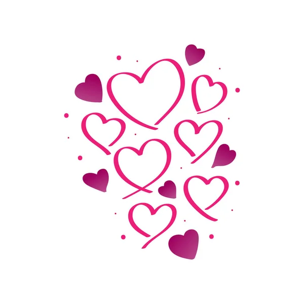 Ροζ Καρδιά Εικονογράφηση Απομονωμένη Λευκό Φόντο Φόντο Ημέρας Του Αγίου — Διανυσματικό Αρχείο