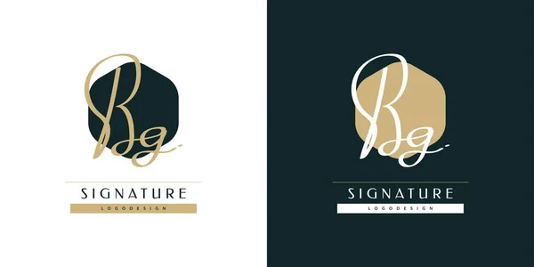 Inledande Logotyp Design Med Handstil Signatur Logotyp Eller Symbol För — Stock vektor