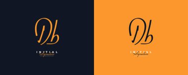 DB İlk Logo Tasarımı Zarif El Yazısı Tarzı. DB İmza Logosu ya da Düğün, Moda, Mücevher, Butik, Botanik, Çiçek ve İş Kimliği Sembolü. Kadın Logosu