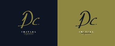 Zarif El Yazısı Tarzı ile DC İlk Logo Tasarımı. DC İmza Logosu ya da Düğün, Moda, Mücevher, Butik, Botanik, Çiçek ve İş Kimliği Sembolü. Kadın Logosu