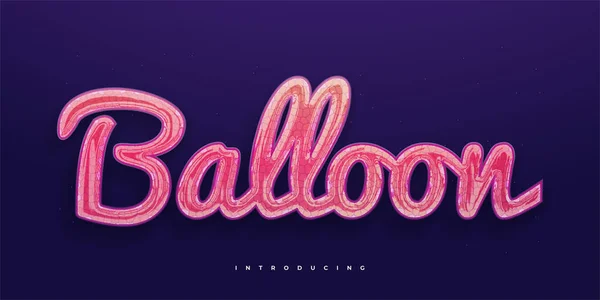 3D粉色气球文字效果 可编辑文本风格效果 — 图库矢量图片