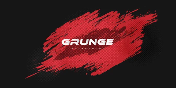 Résumé Arrière Plan Grunge Noir Rouge Avec Style Demi Teinte — Image vectorielle