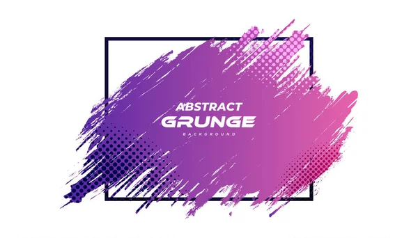 Abstract Colorful Grunge Background Halftone Style Brush Stroke Illustration Banner — Stock Vector