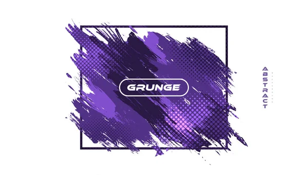 Fondo Grunge Blanco Púrpura Abstracto Con Estilo Medio Tono Ilustración — Vector de stock