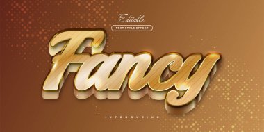 3B ve Parıltılı Efektli Altın Süslü Metin Biçimi