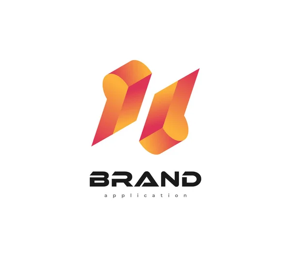 モダンで抽象的なオレンジグラデーションの3Dスタイルの初期PとBのロゴデザイン ビジネスアイデンティティのためのPbロゴデザイン — ストックベクタ