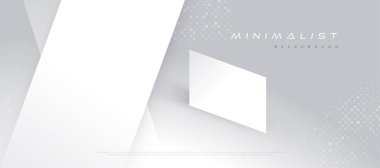 Modern ve Minimalist Soyut Beyaz Arkaplan Yarım Tonlama Tarzı. Minimalist Gümüş Arkaplan Tasarımı. Premium Beyaz ve Gri Gradyan Arkaplan