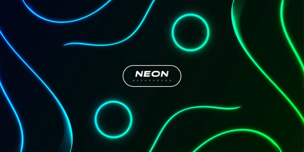 Modern Futuristic Sci Background Glowing Blue Green Neon Effect Isolated — 스톡 벡터