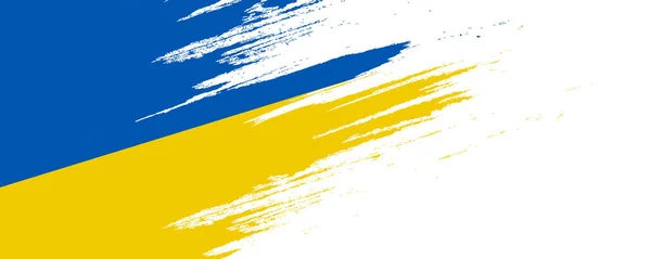 Флаг Украины Кистью Флаг Украины Гранж Стиле Молитесь Украину Флаг — стоковый вектор