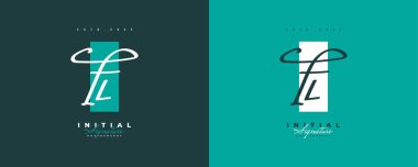 Zarif ve Minimalist El Yazısı Tarzı ile F ve L Logosu Tasarımı. FL İmza Logosu veya Düğün, Moda, Mücevher, Butik ve İş Kimliği Sembolü