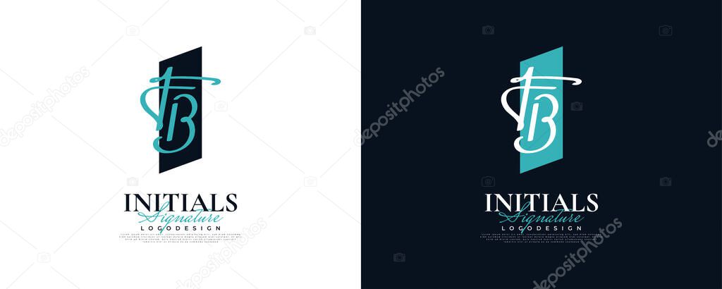 Initial F and B Logo Design in Elegant and Minimalist Handwriting Style. FB Signature Logo or Symbol for Wedding, Fashion, Jewelry, Boutique, and Business Identity