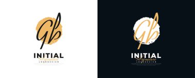 G ve B logolarının baş harfleri Zarif ve Minimalist El Yazısı Biçimi. GB İmza Logosu veya Düğün, Moda, Mücevher, Butik ve İş Kimliği Sembolü
