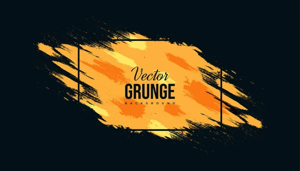 Abstrakter Black Und Orange Grunge Hintergrund Pinselstrich Illustration Für Banner — Stockvektor