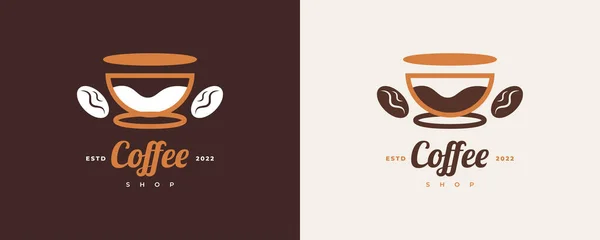 Логотип Винтажной Минимальной Кофейни Логотип Кафе Эмблема Стиле Ретро — стоковый вектор