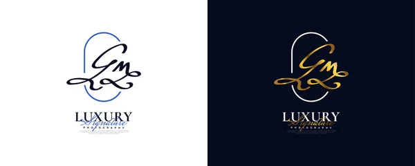 Design Inicial Logotipo Estilo Elegante Minimalista Caligrafia Assinatura Logotipo Símbolo —  Vetores de Stock
