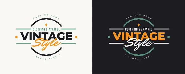 Emblema Etiqueta Vintage Retrô Para Logotipo Vestuário Design Emblema Vestuário — Vetor de Stock