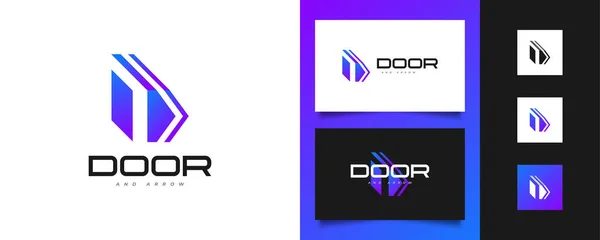 Logotipo Seta Com Porta Forma Inicial Logotipo Seta Direita Moderna — Vetor de Stock