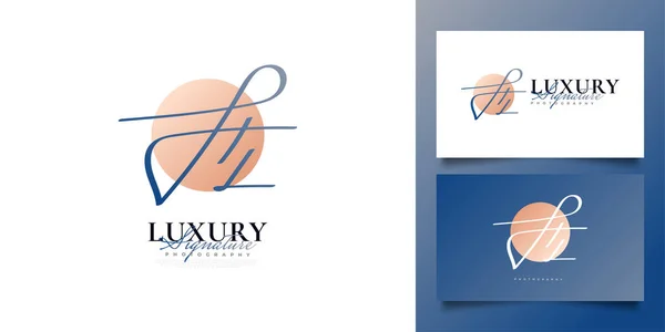 Initial Logo Design Handwriting Style Initial Signature Logo Business Identity —  Vetores de Stock