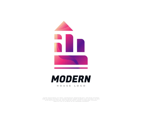 Πολύχρωμο Modern House Σχεδιασμός Λογότυπο Για Real Estate Industry Ταυτότητα — Διανυσματικό Αρχείο