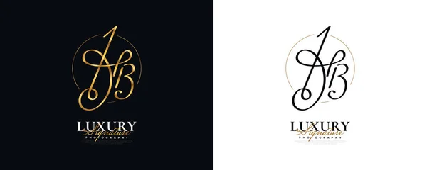 Design Inicial Logotipo Estilo Elegante Caligrafia Ouro Logotipo Assinatura Símbolo —  Vetores de Stock
