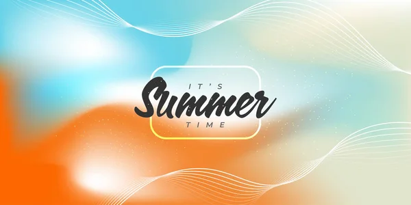 Colorful Summer Background Banner Poster Design Abstract Wavy Background Summer — Vetor de Stock