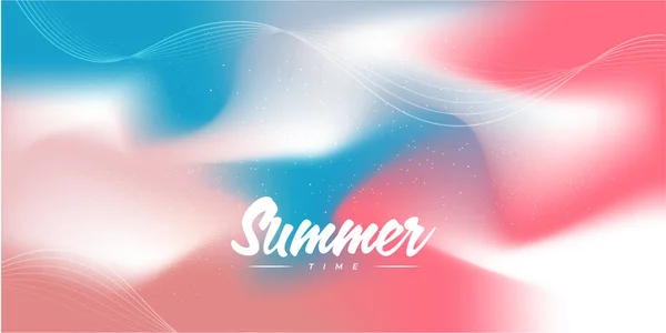 Colorful Summer Background Banner Poster Design Abstract Wavy Background Summer — Stockový vektor