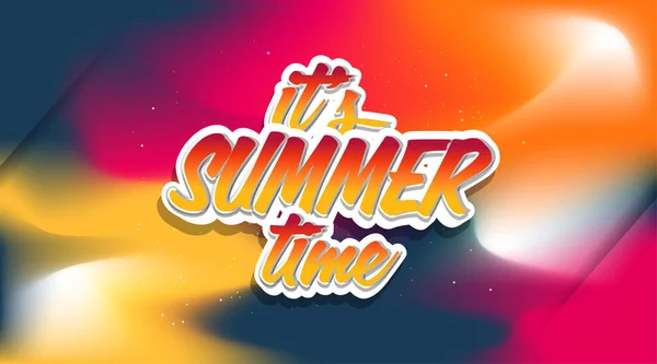 Colorful Summer Background Banner Poster Design Abstract Wavy Background Summer — Vetor de Stock