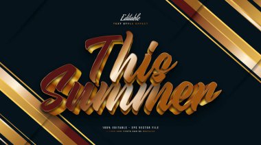 3D Efektli Lüks Altın Metin Biçimi. Bu Zarif Altın Gradyan Yazı Metni