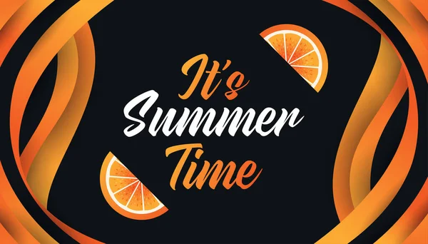 Summer Festive Background Realistic Oranges Summer Time Background Banner Poster — Stockvector