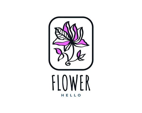 Elegant Minimalist Flower Logo Suitable Beauty Spa Salon Cosmetic Florist — Vetor de Stock