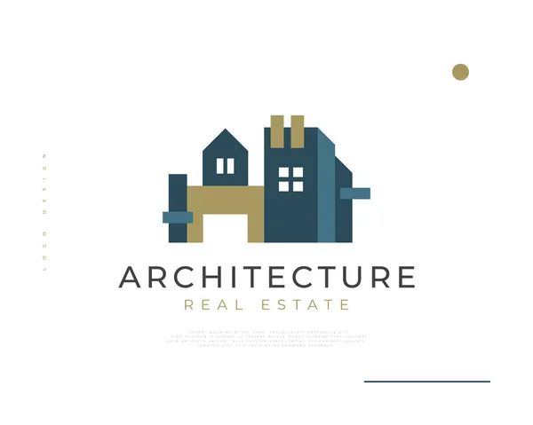 Modern Minimalist House Logo Design Real Estate Logo Industry Elegant — Vettoriale Stock