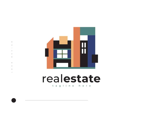 Modern Minimalist Real Estate Logo Design Abstract House Logo Architecture — Wektor stockowy