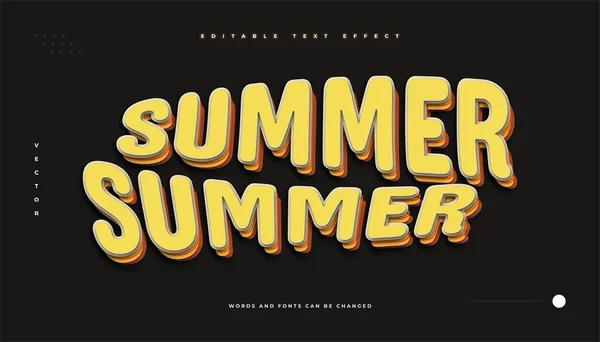 Summer Text Retro Cartoon Style Editable Summer Text Effect — Image vectorielle