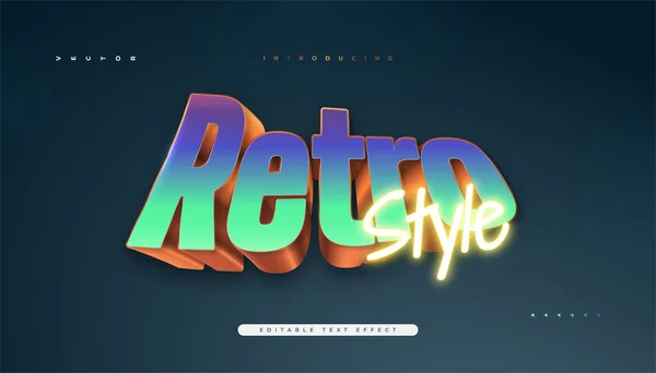 Style Texte Rétro Coloré Avec Effet Néon Effet Style Texte — Image vectorielle