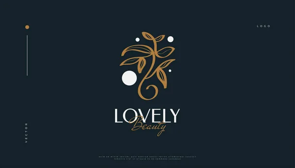 Luxe Minimaal Flower Logo Geschikt Voor Spa Schoonheid Salon Cosmetica — Stockvector