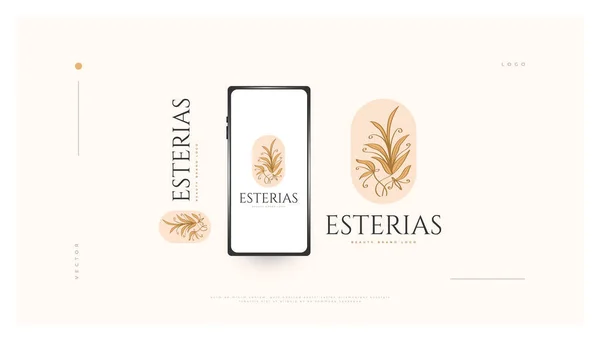 Elegantes Flower Logo Design Mit Minimalem Linearen Stil Geeignet Für — Stockvektor