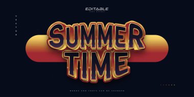 Renkli ve 3D Efektli Yaz Zamanı Metni. Düzenlenebilir Metin Biçimi Efekti