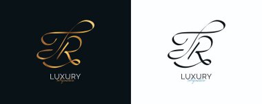 Zarif ve Minimalist El Yazısı Tarzı ile JR İlk İmza Logosu Tasarımı. Düğün, Moda, Mücevher, Butik ve İş Markası Kimliği için J ve R Logo Tasarımı