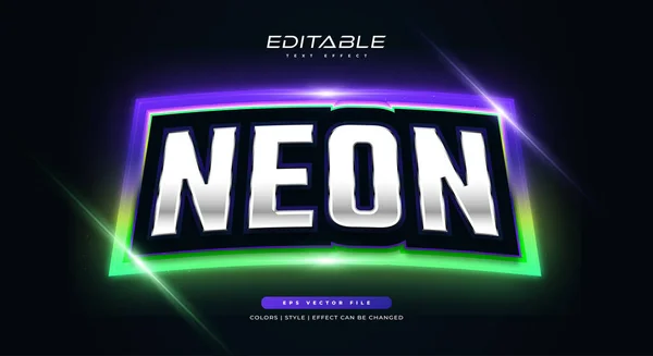 Editable Sport Text Style Glowing Neon Effect Colorful Game Text — Stockový vektor