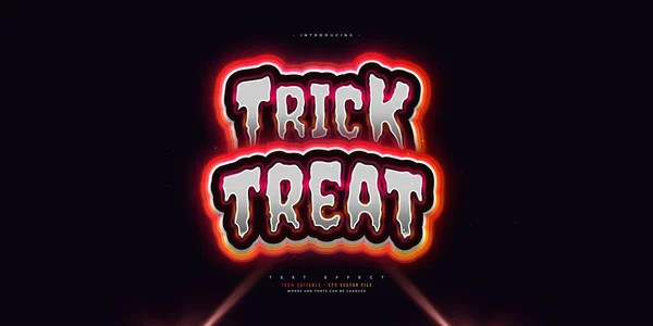 Bewerkbare Halloween Horror Tekststijl Met Vuur Effect — Stockvector