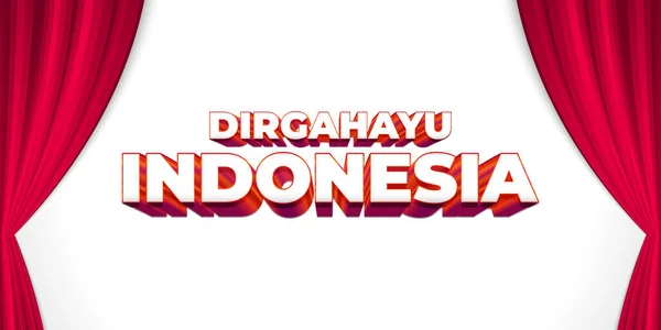 Happy Indonesia Independence Day Banner Poster Text Indonesian Birthday Greeting — 스톡 벡터