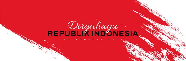 Happy Indonesia Independence Day Indonesia Independence Day Background Red Brush — Stock vektor